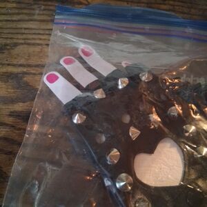 Black Studded Fingerless Punk Gloves